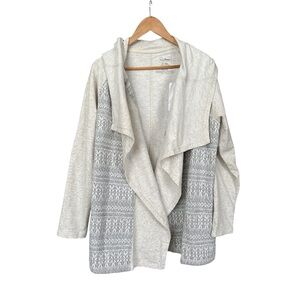 NWT L.L. Bean Fair Isle Open Front Hooded Cardigan - Women’s, XL Reg